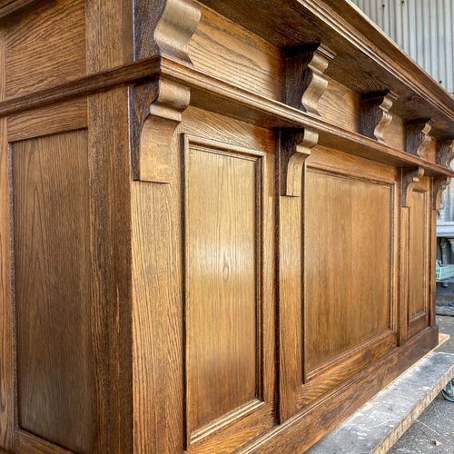 高級オークアンティークカウンターW2000 オーク材ショップカウンター