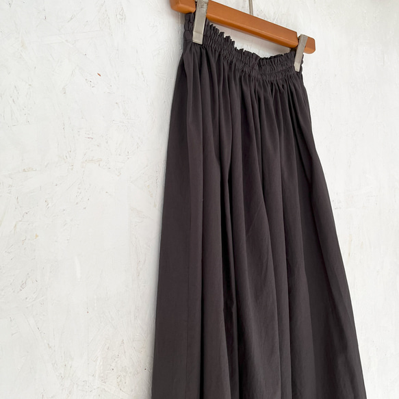 丈オーダー可 シルクタロン加工ブロードのギャザースカート チャコールグレー 大きい 小さいサイズ nunono-63 14枚目の画像