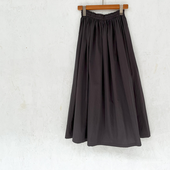 丈オーダー可 シルクタロン加工ブロードのギャザースカート チャコールグレー 大きい 小さいサイズ nunono-63 10枚目の画像