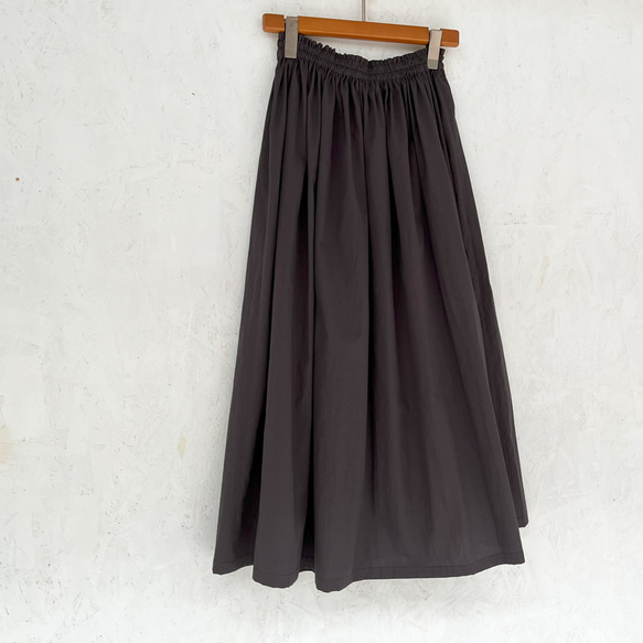 丈オーダー可 シルクタロン加工ブロードのギャザースカート チャコールグレー 大きい 小さいサイズ nunono-63 11枚目の画像