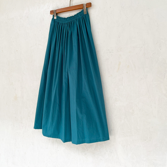 丈オーダー可 シルクタロン加工ブロードのギャザースカート ティールブルー 大きい 小さいサイズ nunono-63 10枚目の画像