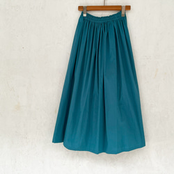 丈オーダー可 シルクタロン加工ブロードのギャザースカート ティールブルー 大きい 小さいサイズ nunono-63 8枚目の画像