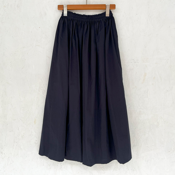 丈オーダー可 シルクタロン加工ブロードのギャザースカート ネイビー 大きい 小さいサイズ nunono-63 10枚目の画像