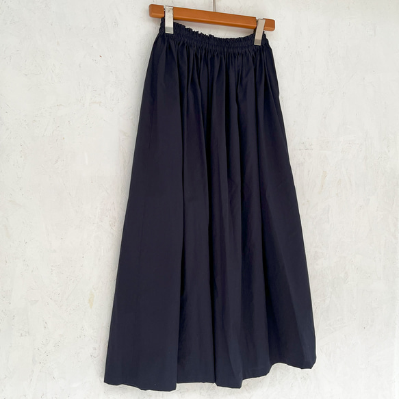 丈オーダー可 シルクタロン加工ブロードのギャザースカート ネイビー 大きい 小さいサイズ nunono-63 11枚目の画像
