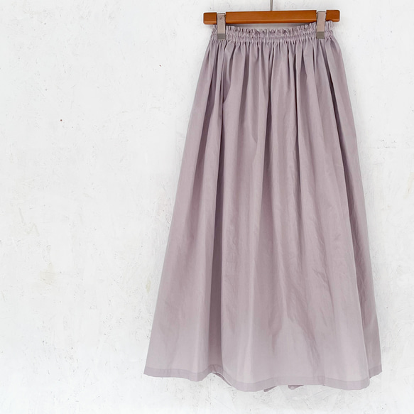 丈オーダー可 シルクタロン加工ブロードのギャザースカート ピンクグレー 大きい 小さいサイズ nunono-63 8枚目の画像