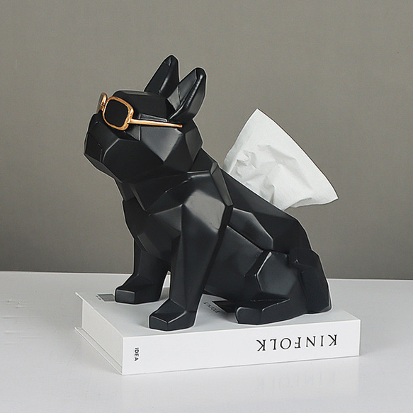 サングラス 犬 ティッシュケース ボックス 闘犬 オーナメント 雑貨 カバー ホルダー 収納 インテリア ch-972 9枚目の画像