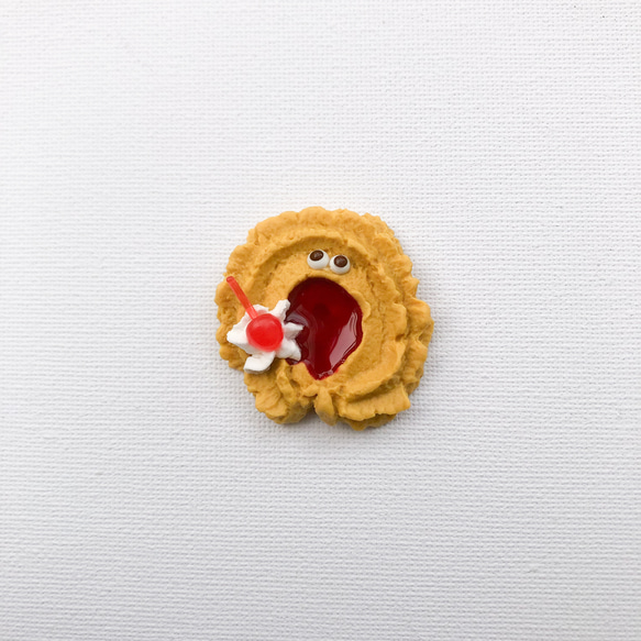 絞り出しクッキーのおばけのブローチ/プレーン　 1枚目の画像