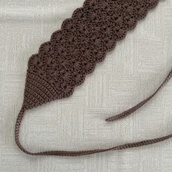 結ぶタイプ　手編み　ヘアバンド　ターバン　カチューシャ　ヘアアクセサリー 10枚目の画像
