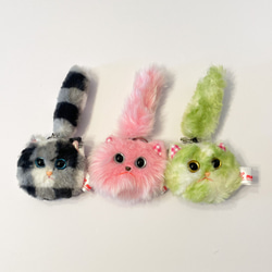 猫ぬいぐるみ(キーホルダー）taffy pink mix 4枚目の画像