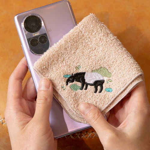 3枚セット マレーバク 刺繍ミニタオルハンカチ 泉州タオル その他