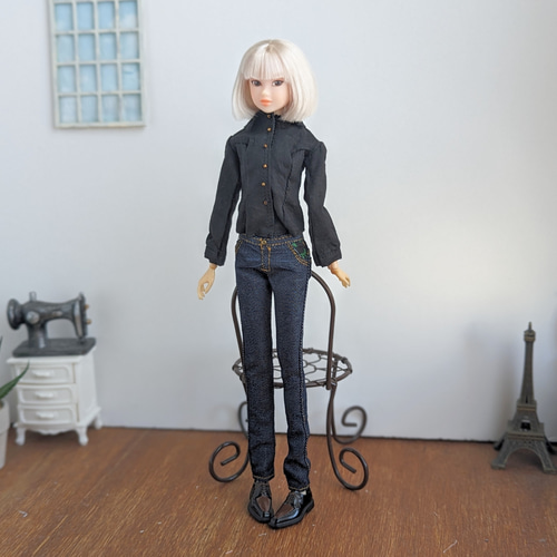 1105【momokoDOLL ジーパン】ローライズデニムパンツ※1/6ドール服