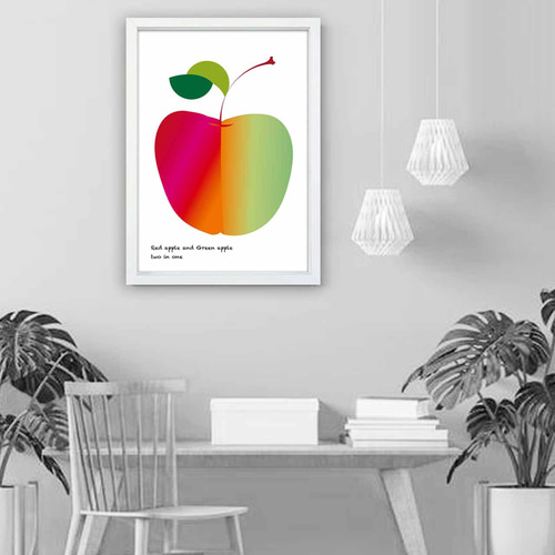 赤りんご青りんご フルーツ イラスト ポスター A4 A3 A2 A1 アート