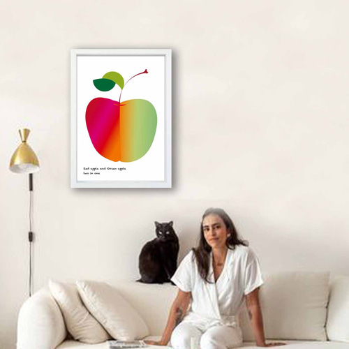 赤りんご青りんご フルーツ イラスト ポスター A4 A3 A2 A1 アート