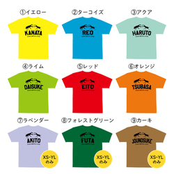 【カラーTシャツ】クワガタ☆名入れ☆送料無料 5枚目の画像