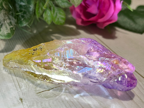 七色の夢໒꒱✨　オーラ　水晶　ラフストーン　原石　クリスタル 7枚目の画像