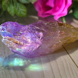 七色の夢໒꒱✨　オーラ　水晶　ラフストーン　原石　クリスタル 1枚目の画像