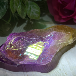 七色の夢໒꒱✨　オーラ　水晶　ラフストーン　原石　クリスタル 8枚目の画像