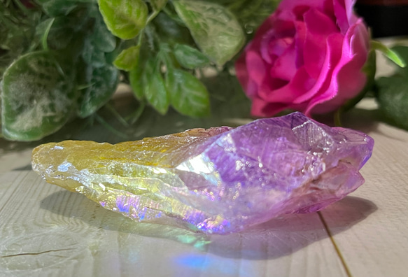 七色の夢໒꒱✨　オーラ　水晶　ラフストーン　原石　クリスタル 5枚目の画像