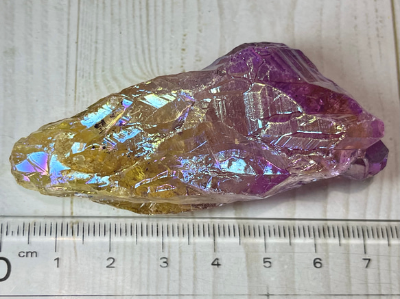 七色の夢໒꒱✨　オーラ　水晶　ラフストーン　原石　クリスタル 9枚目の画像