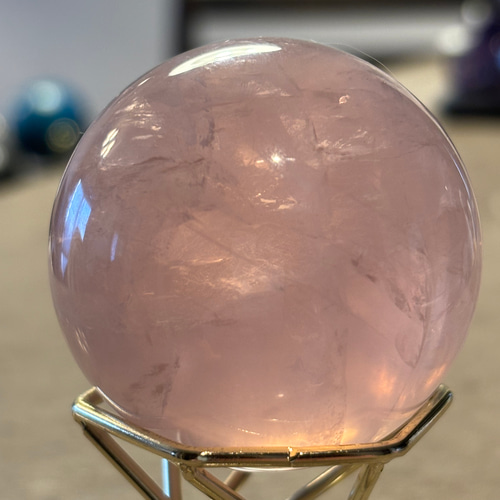 ラベンダーローズクォーツスフィア 大