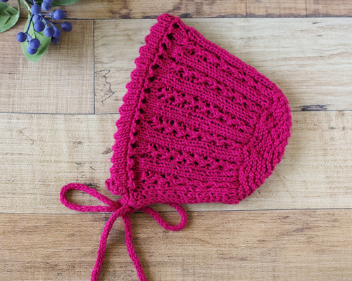 デイジーボンネット カシスレッド 帽子(ベビー・キッズ) pokok ceri