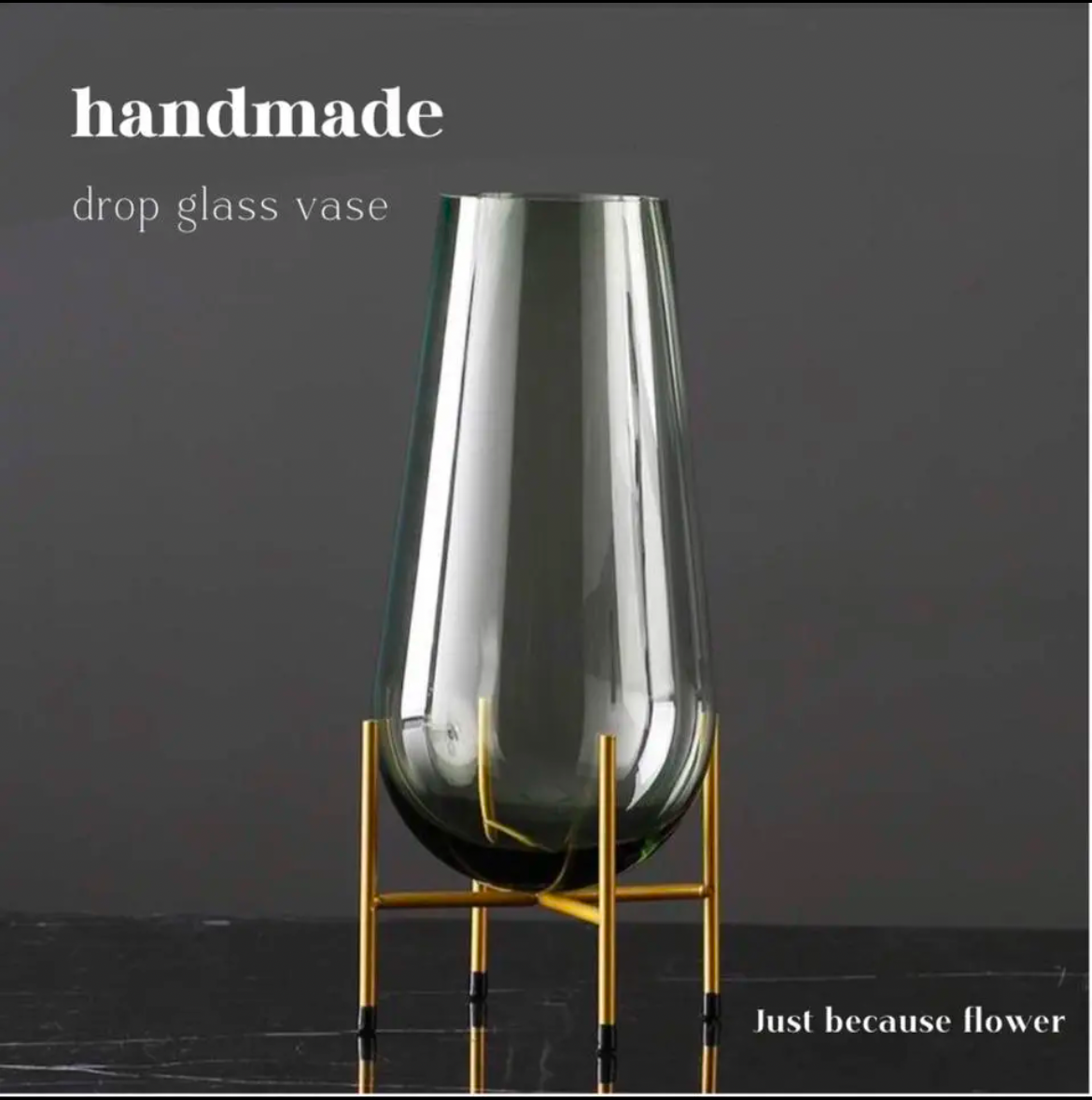 【即納☆再入荷】smork drop glass flower vase / モダン インテリア フラワーベース 花瓶