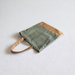 【ワケあり・数量限定】A4サイズ対応/インド刺繍×帆布 トートバッグ〈グリーン系〉 4枚目の画像