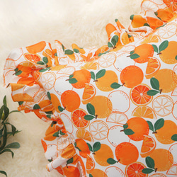 韓国製 果物柄 サニーオレンジ オレンジ柄 生地 コットン100％シーチング Sunny Orange 6枚目の画像