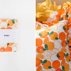 韓国製 果物柄 サニーオレンジ オレンジ柄 生地 コットン100％シーチング Sunny Orange 2枚目の画像