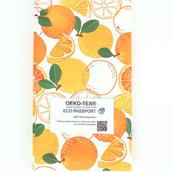 韓国製 果物柄 サニーオレンジ オレンジ柄 生地 コットン100％シーチング Sunny Orange 1枚目の画像