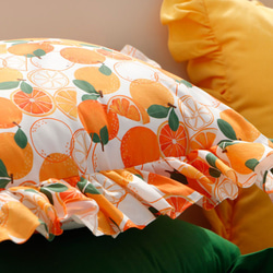 韓国製 果物柄 サニーオレンジ オレンジ柄 生地 コットン100％シーチング Sunny Orange 5枚目の画像