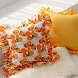 韓国製 果物柄 サニーオレンジ オレンジ柄 生地 コットン100％シーチング Sunny Orange 7枚目の画像