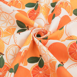 韓国製 果物柄 サニーオレンジ オレンジ柄 生地 コットン100％シーチング Sunny Orange 12枚目の画像