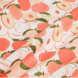 韓国製 果物柄 サニーピーチ 桃柄 生地 コットン100％シーチング Sunny Peach 5枚目の画像
