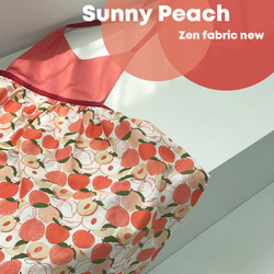 韓国製 果物柄 サニーピーチ 桃柄 生地 コットン100％シーチング Sunny Peach 8枚目の画像