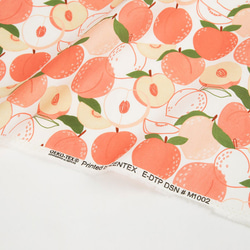 韓国製 果物柄 サニーピーチ 桃柄 生地 コットン100％シーチング Sunny Peach 4枚目の画像