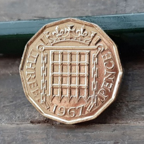 1953年~1967年英国3ペニーコイン 10枚 イギリス3ペンス ブラス美