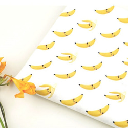 韓国製 果物柄 スマイルバナナ バナナ柄 生地 コットン100％シーチング Smile Banana 1枚目の画像