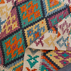 117×83cm【アフガニスタン 手織りキリム】トライバルラグ 手織り絨毯 7枚目の画像