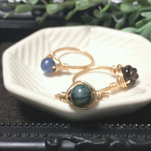 14kgf】【自発性と独立心を培う】カイヤナイトのワイヤーリング 指輪