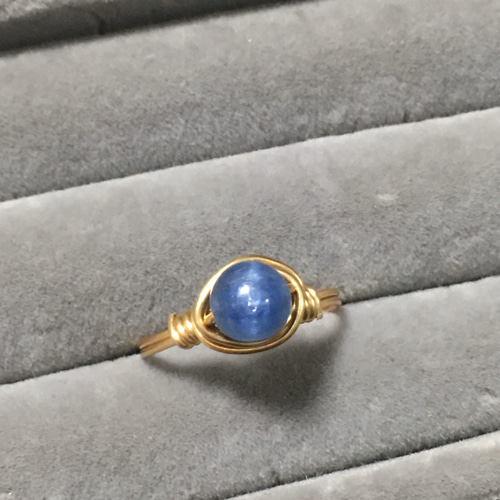 14kgf】【自発性と独立心を培う】カイヤナイトのワイヤーリング 指輪