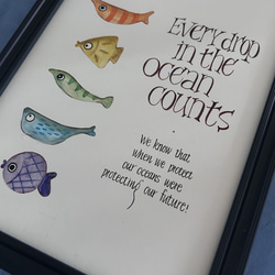 魚の水彩イラストと手書き文字 3枚目の画像