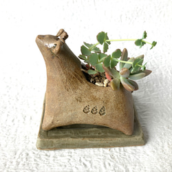 鹿　ミニ鉢(受け皿付き) 1枚目の画像