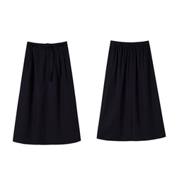 テンセルリネン混紡スカート　ゴムウエストスカート　通勤スカート　紺　S-XL #540 13枚目の画像