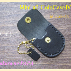 牛革　Minix2 コインケースⅣ　アメリカン・オイルレザーで製作　＜黒＞　Micc23-44 1枚目の画像
