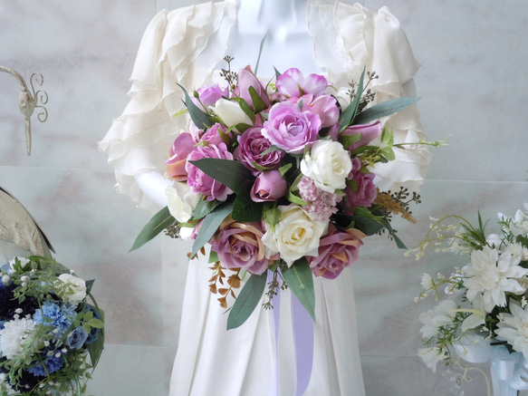 ウェディング クラッチブーケ 結婚式 パープル bfc4031 大人