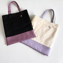 【春夏新作】紫陽花カラー/A4サイズ対応/インド刺繍×帆布 トートバッグ〈2色よりお選び頂けます〉 8枚目の画像