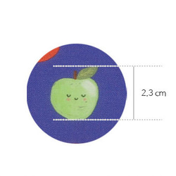 韓国製 果物柄 りんご柄 スマイルアップル 生地 コットン100％シーチング Smile Apple 7枚目の画像