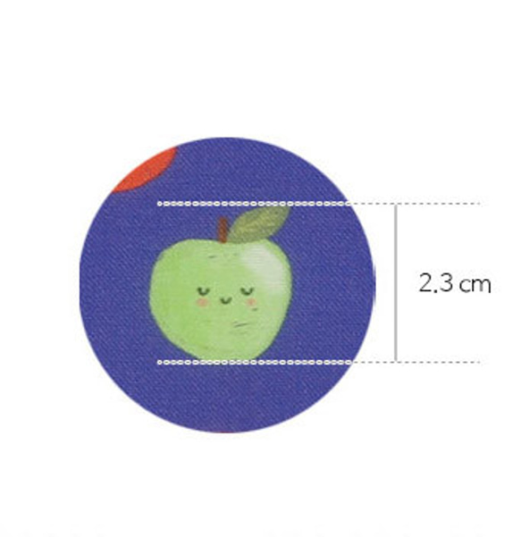 韓国製 果物柄 りんご柄 スマイルアップル 生地 コットン100％シーチング Smile Apple 7枚目の画像