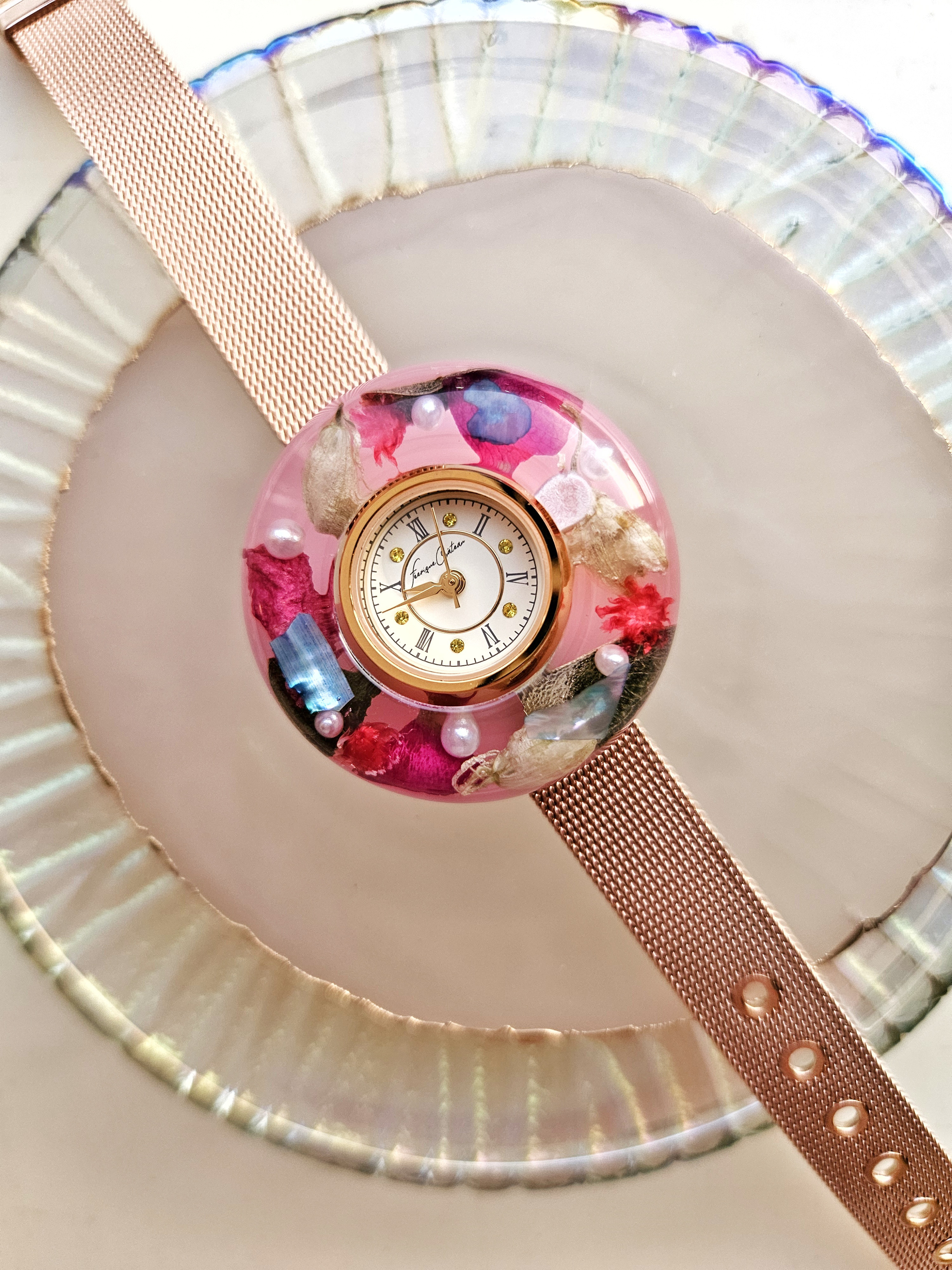 ニュアンスフラワーウォッチセット（ピンク）